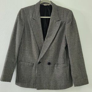 Vintage Blazer Houndstooth Black Beige Red Fits Size 6 Tagged 7/8